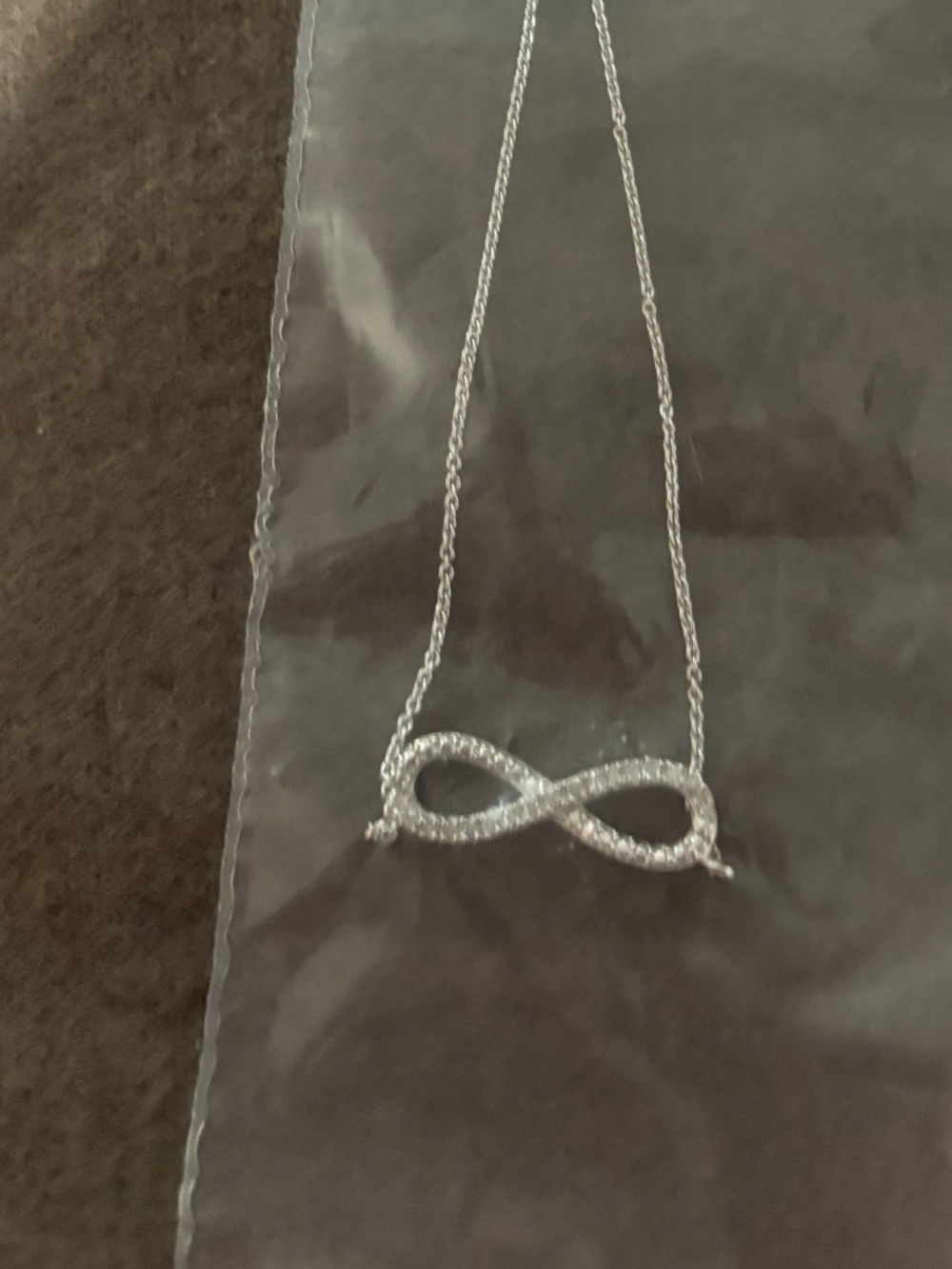 Macy’s Silver Infinity Pendant Necklace with diamonds  - Women Jewelry nwt